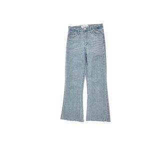 Just‎ Black Bootcut Crop Raw Hem Women's size 24 Medium Wash Blue Denim jeans